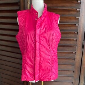 Lily Pulitzer Vibrant Pink Sleeveless Quilted Vest Medium